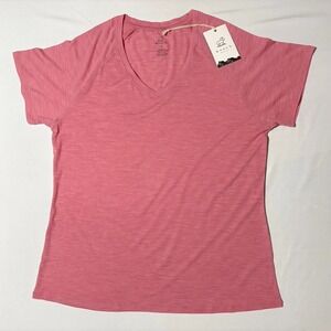 Woolx Mia V Neck  Short Sleeve T Shirt 1X Merino Wool Blend